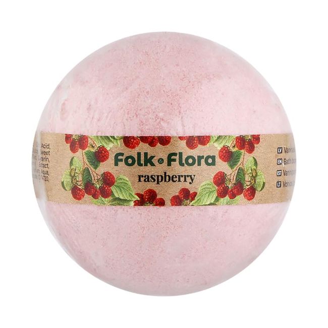 FOLK & FLORA RASPBERRY vonios burbulas, 130 g