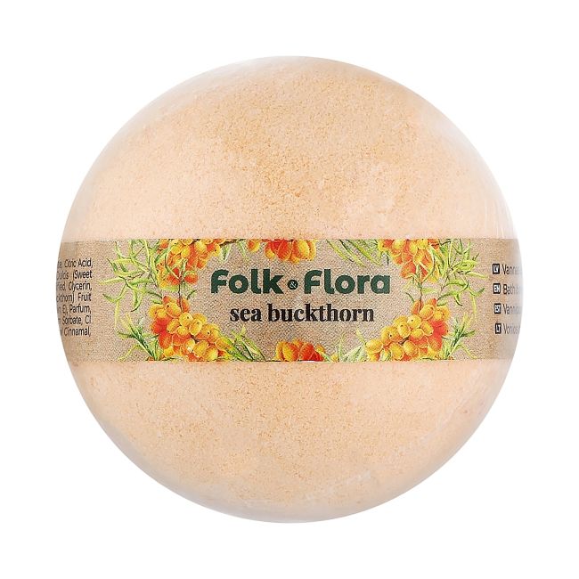 FOLK & FLORA SEA BUCKTHORN vonios burbulas, 130 g