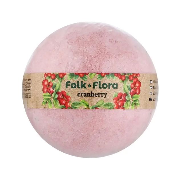 FOLK & FLORA CRANBERRY vonios burbulas, 130 g