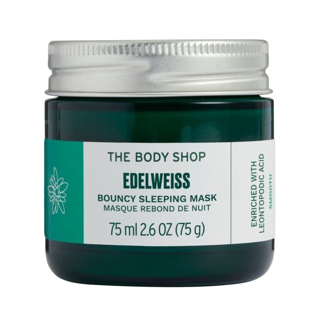 THE BODY SHOP EDELWEISS BOUNCY SLEEPING naktinė veido kaukė, 75 ml