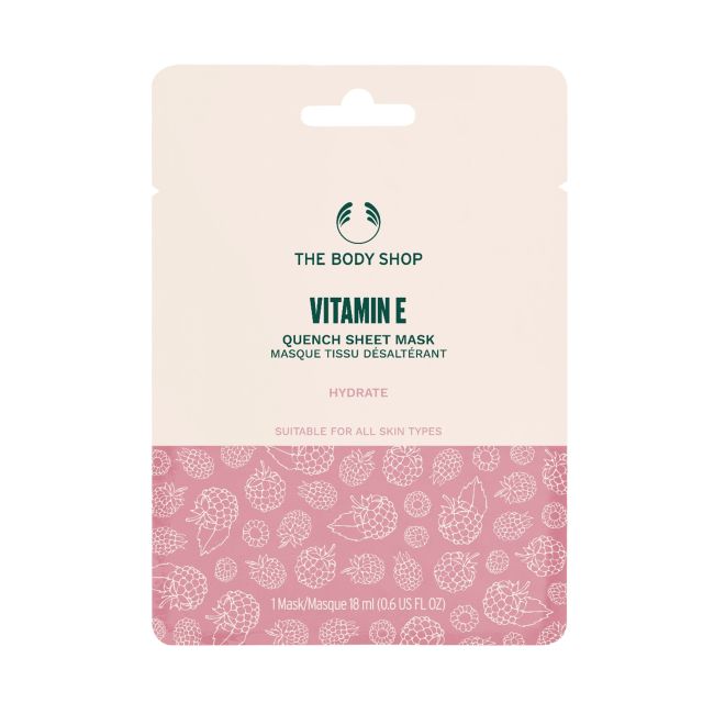 THE BODY SHOP VITAMIN E HYDRATE lakštinė veido kaukė, 18 ml