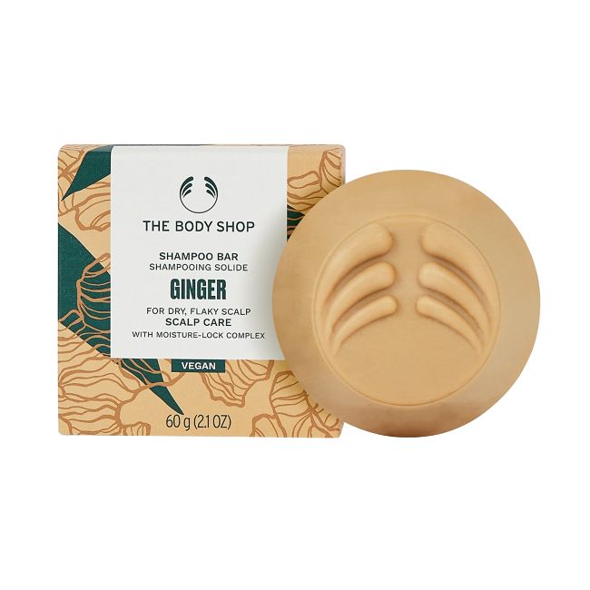 THE BODY SHOP GINGER kietasis plaukų šampūnas, 60 g