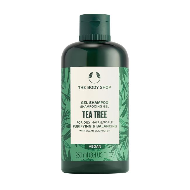 THE BODY SHOP TEA TREE PURIFYING & BALANCING plaukų šampūnas želė, 250 ml