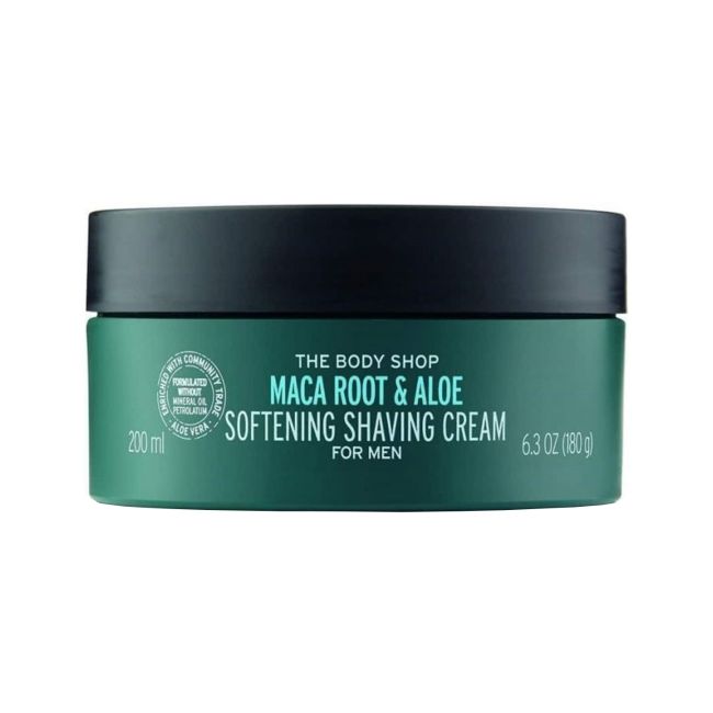 THE BODY SHOP MACA ROOT & ALOE SOFTENING vyrų skutimosi kremas, 200 ml