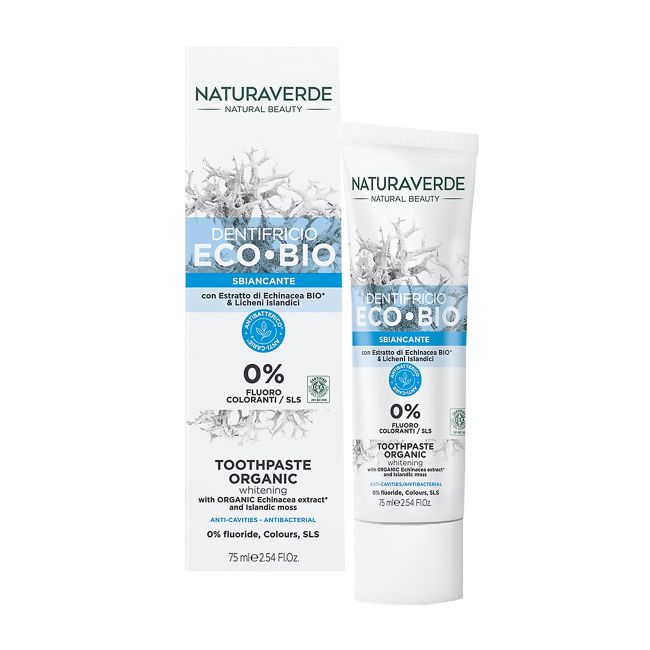 NATURAVERDE ECO-BIO ORGANIC WHITENING dantų pasta - želė, 75 ml