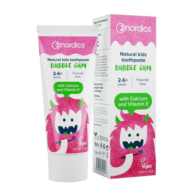 NORDICS BUBBLE GUM vaikų dantų pasta, 50 ml