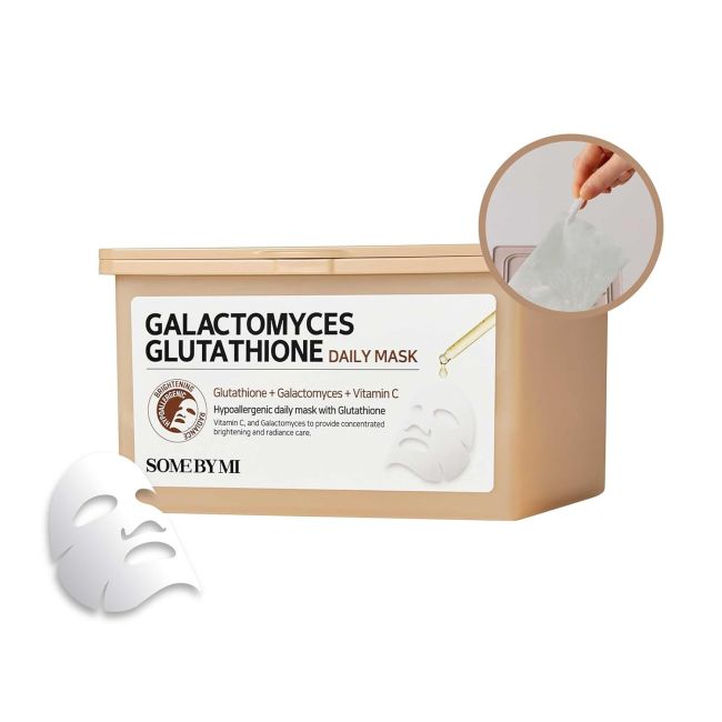 SOME BY MI GALACTOMYCES GLUTATHIONE DAILY veido kaukės (30 vnt.)