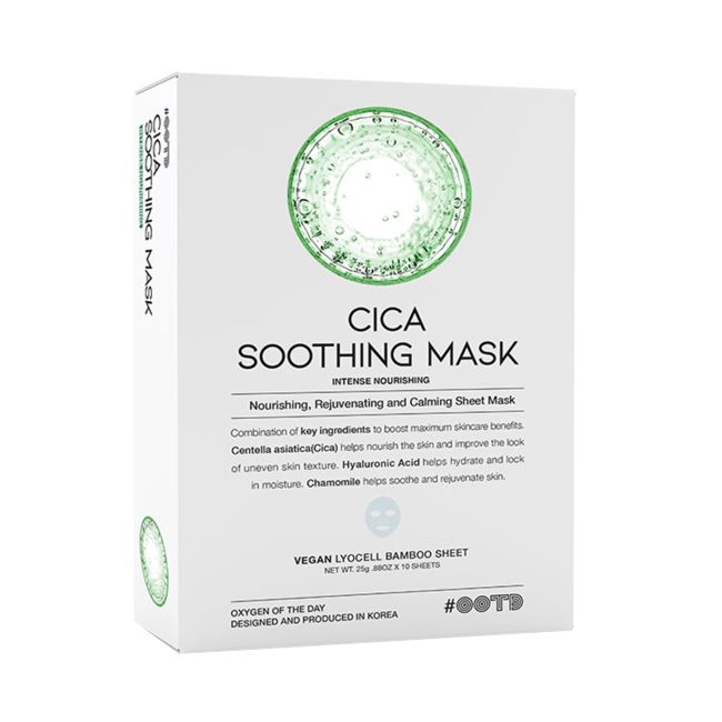 OOTD CICA SOOTHING veido kaukės (10 vnt. x 25 g)