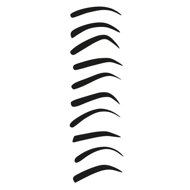 DELIA EYEBROW STENCILS antakių formavimo šablonai (10 vnt.)