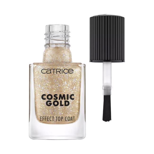 CATRICE COSMIC GOLD EFFECT TOP COAT viršutinis nagų lako sluoksnis, 10,5 ml
