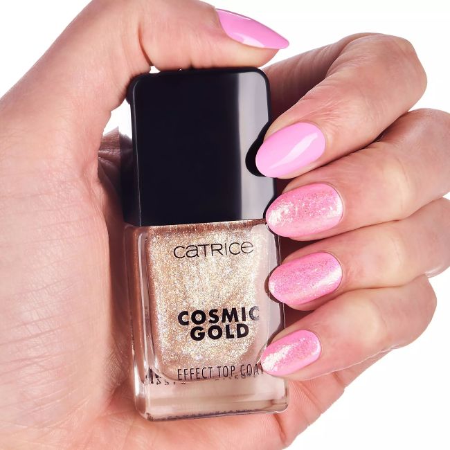 CATRICE COSMIC GOLD EFFECT TOP COAT viršutinis nagų lako sluoksnis, 10,5 ml