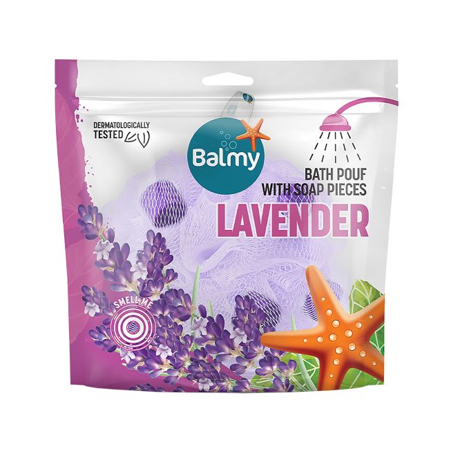 BALMY LAVENDER WITH SOAP plaušinė su muilo gabaliukais