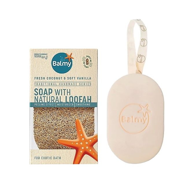 BALMY NATURAL SOAP VANILA kūno šveičiamoji plaušinė
