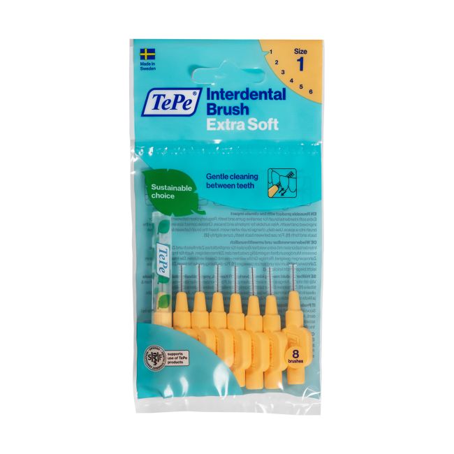 TEPE EXTRA SOFT tarpdančių šepetėliai, labai minkšti (8 vnt.)