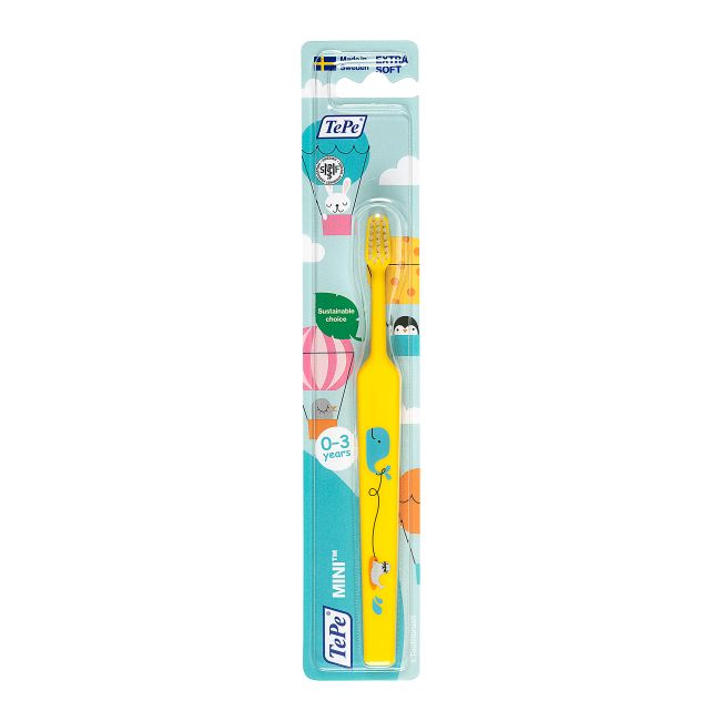 TEPE MINI EXTRA SOFT dantų šepetėlis 0 - 3 metų vaikams