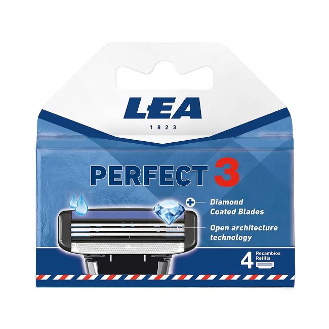 LEA PERFECT 3 BLADE keičiamosios skustuvo galvutės (4 vnt.)