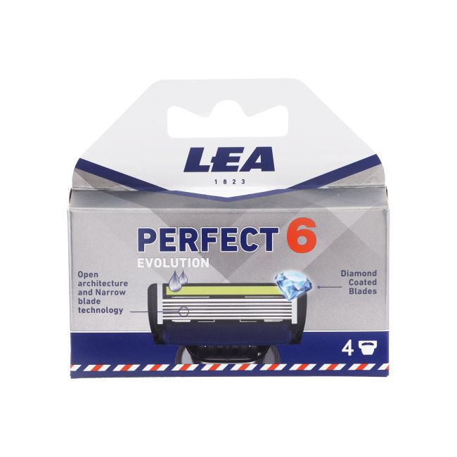 LEA PERFECT 6 EVOLUTION keičiamosios skustuvo galvutės (4 vnt.)