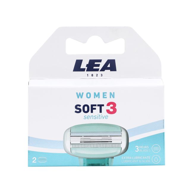 LEA WOMEN SOFT 3 SENSITIVE keičiamosios moterų skustuvo galvutės (2 vnt.)