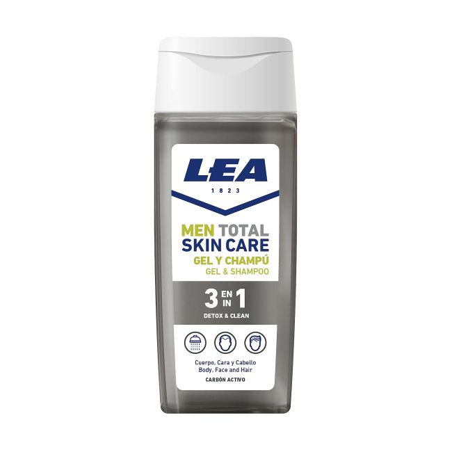 LEA MEN TOTAL SKIN CARE 3 IN 1 DETOX & CLEAN vyrų kūno ir veido prausiklis, plaukų šampūnas, 300 ml