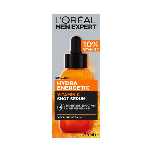 L'OREAL MEN EXPERT HYDRA ENERGETIC VITAMIN C SHOT veido serumas, 30 ml