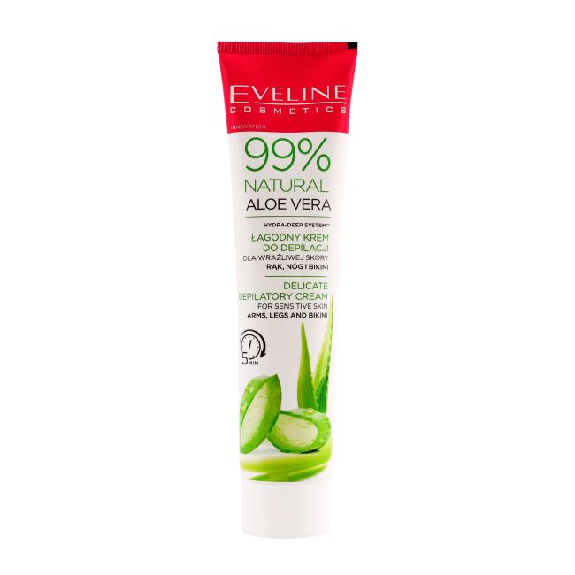 EVELINE 99% NATURAL ALOE VERA depiliacinis kremas, 125 ml