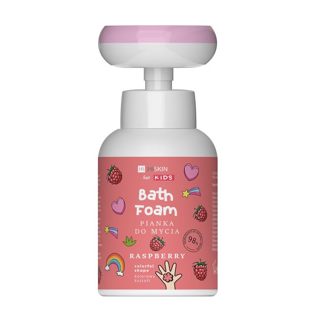 HS HISKIN KIDS BATH FOAM RASPBERRY vaikų prausimosi putos, 300 ml
