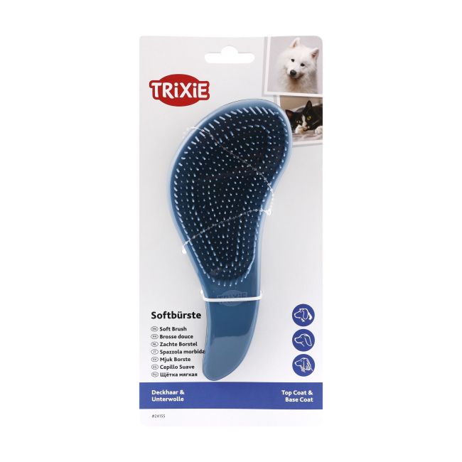 TRIXIE SOFT minkštas plastikinis gyvūnų šepetys, 19 cm