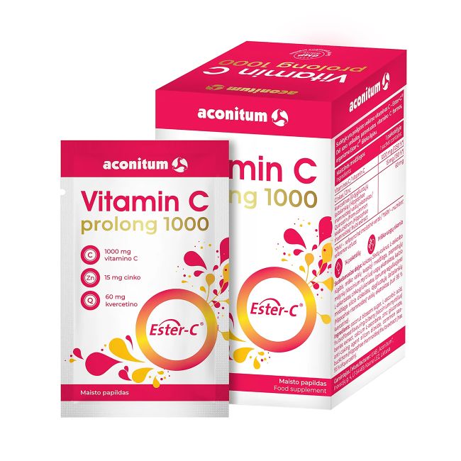 ACONITUM VITAMIN C  PROLONG, 60 kapsulių