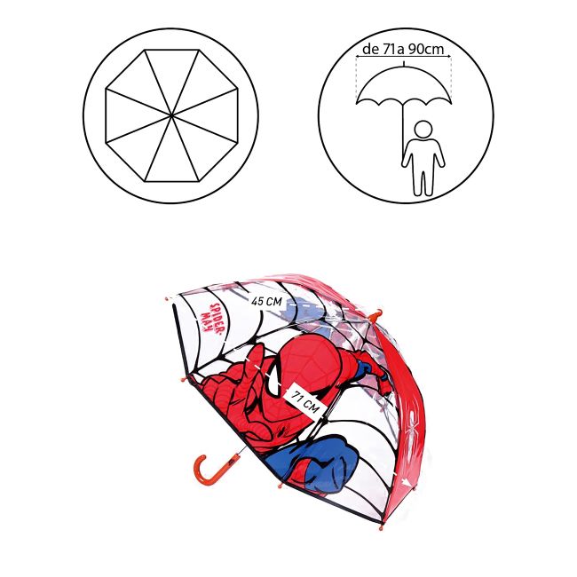 CERDA UMBRELLA POE MANUAL BUBBLE SPIDERMAN vaikų skėtis