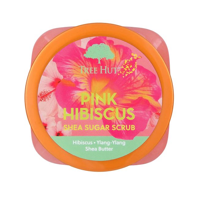TREE HUT PINK HIBISCUS SHEA SUGAR kūno šveitiklis, 510 g