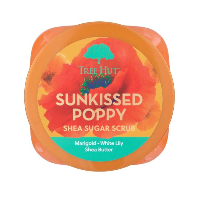 TREE HUT SUNKISSED POPPY SHEA SUGAR kūno šveitiklis, 510 g