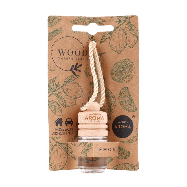 AROMA CAR WOOD NATURE SERIES LEMON automobilio ir namų kvapas, 4,5 ml