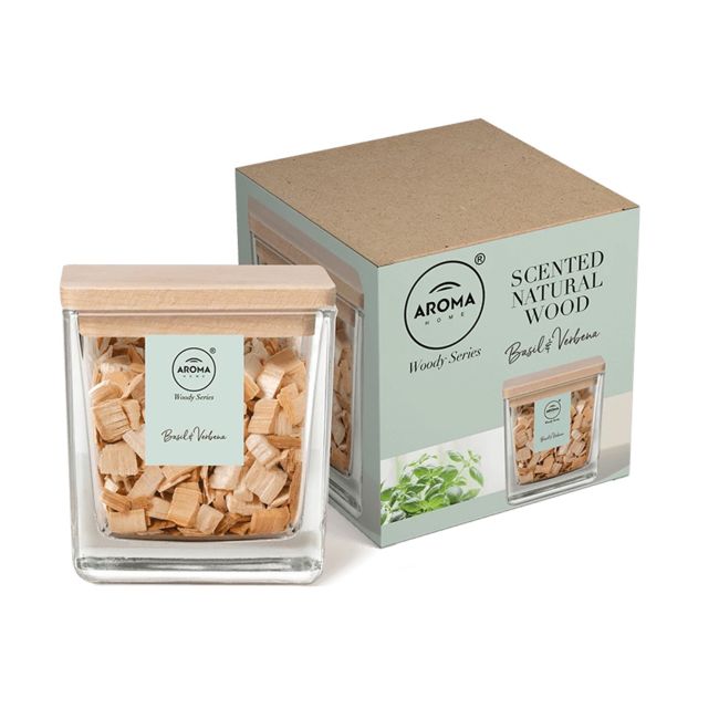 AROMA HOME WOODY SERIES BASIL & VERBENA oro gaiviklis, 70 g