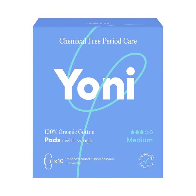 YONI ORGANIC COTTON MEDIUM higieniniai paketai (10 vnt.)