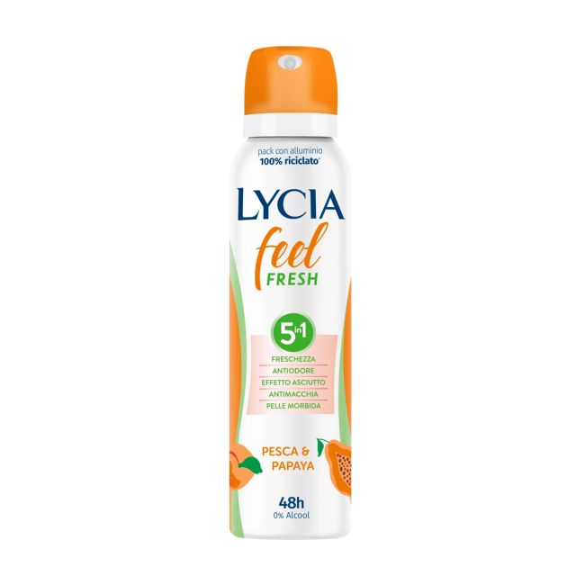 LYCIA FEEL FRESH 5IN1 PESCA & PAPAYA purškiamasis dezodorantas, 150 ml