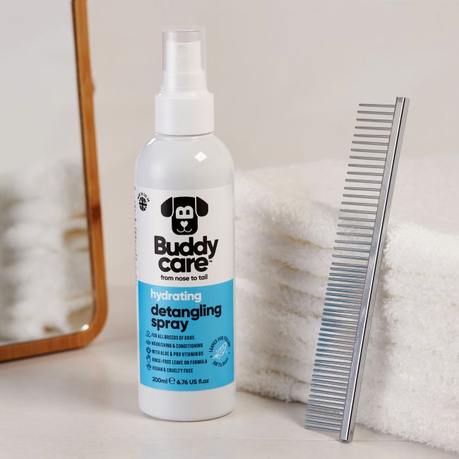 BUDDYCARE HYDRATING DETANGLING purškiklis šunų kailiui šukuoti, 200 ml