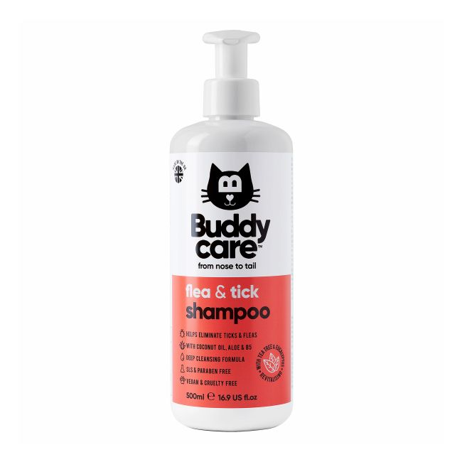 BUDDYCARE FLEA & TICK kačių šampūnas nuo blusų ir erkių, 500 ml