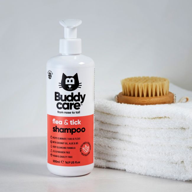 BUDDYCARE FLEA & TICK kačių šampūnas nuo blusų ir erkių, 500 ml