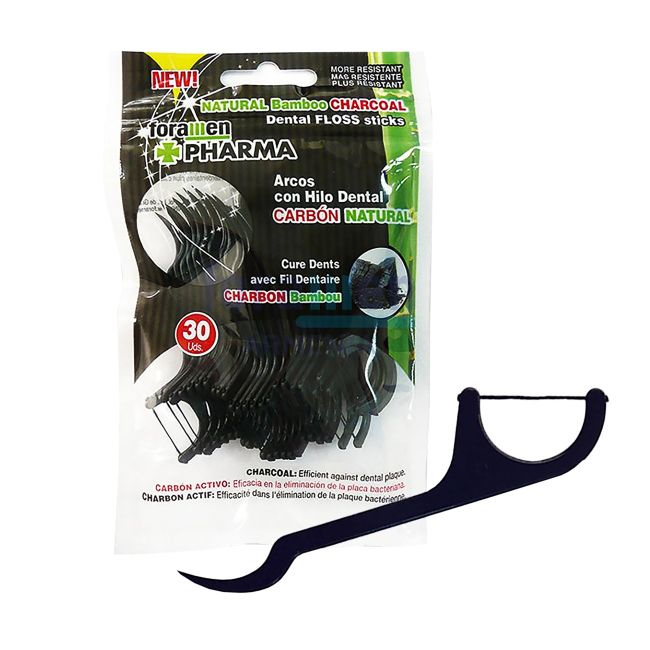 FORAMEN FLOSS STICKS tarpdančių siūlas su koteliu (30 vnt)