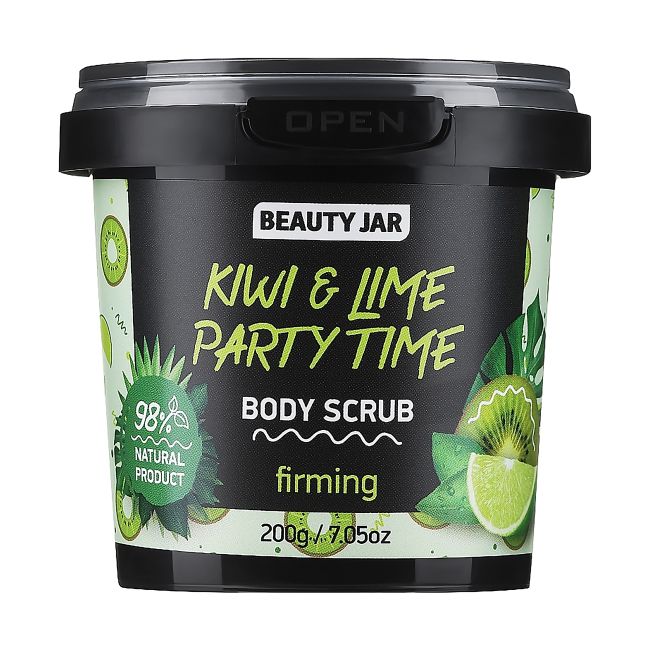 BEAUTY JAR KIWI & LIME PARTY TIME kūno šveitiklis, 200 g