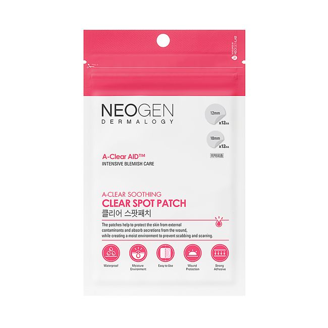 NEOGEN DERMALOGY A-CLEAR AID A-CLEAR SOOTHING veido pleistrai nuo spuogų (24 vnt.)