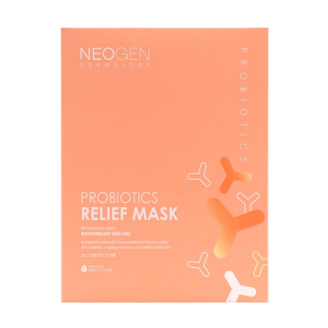 NEOGEN DERMALOGY PROBIOTICS RELIEF veido kaukės (25 g x 5 vnt.)