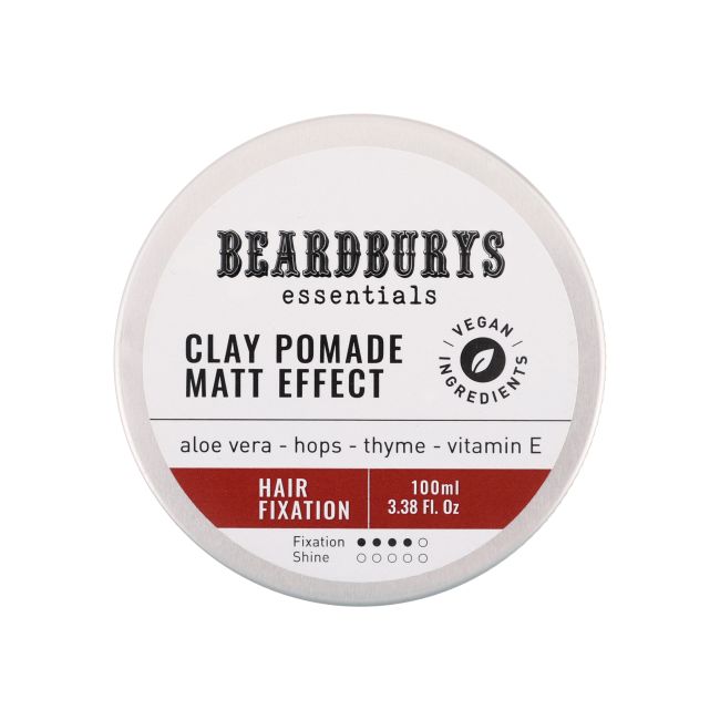 BEARDBURYS CLAY POMADE MATT EFFECT plaukų pomada, 100 ml