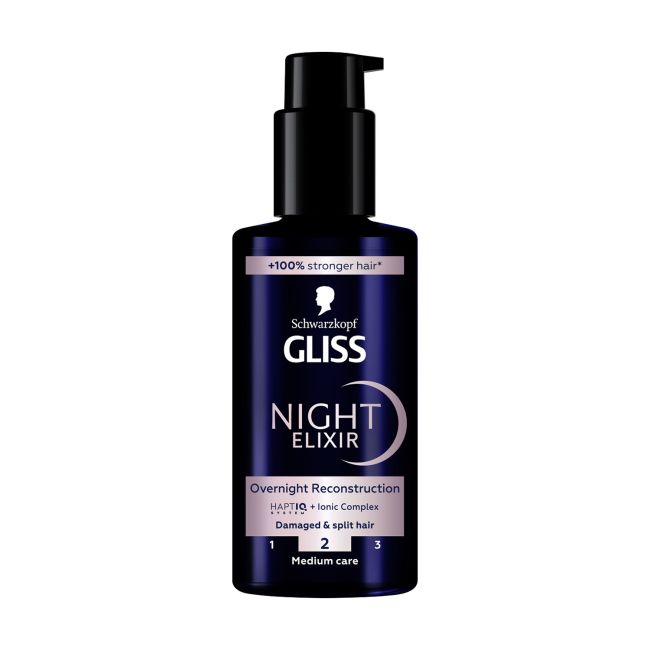 GLISS NIGHT ELIXIR OVERNIGHT RECONSTRUCTION plaukų serumas, 100 ml