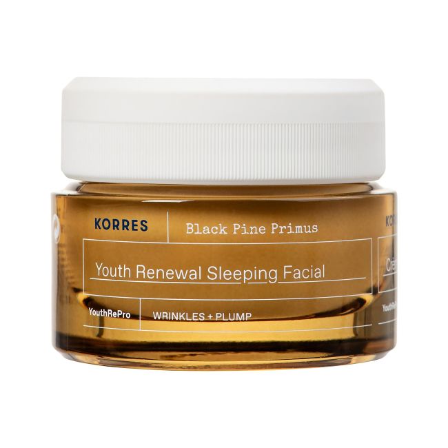 KORRES BLACK PINE PRIMUS YOUTH RENEWAL naktinis veido kremas, 40 ml