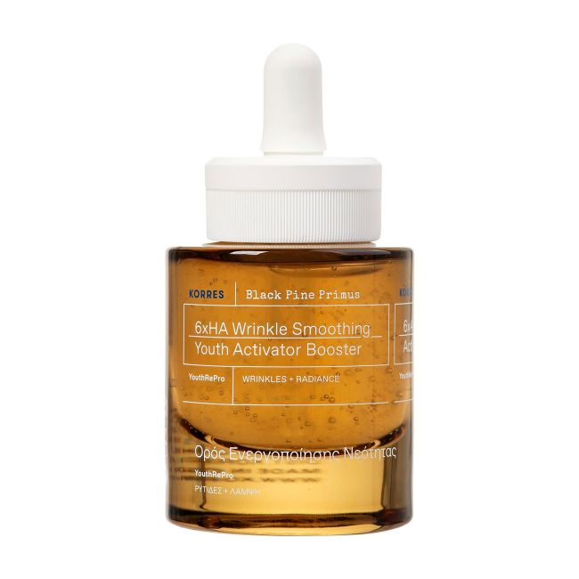 KORRES BLACK PINE PRIMUS 6XHA WRINKLE SMOOTHING veido serumas, 30 ml