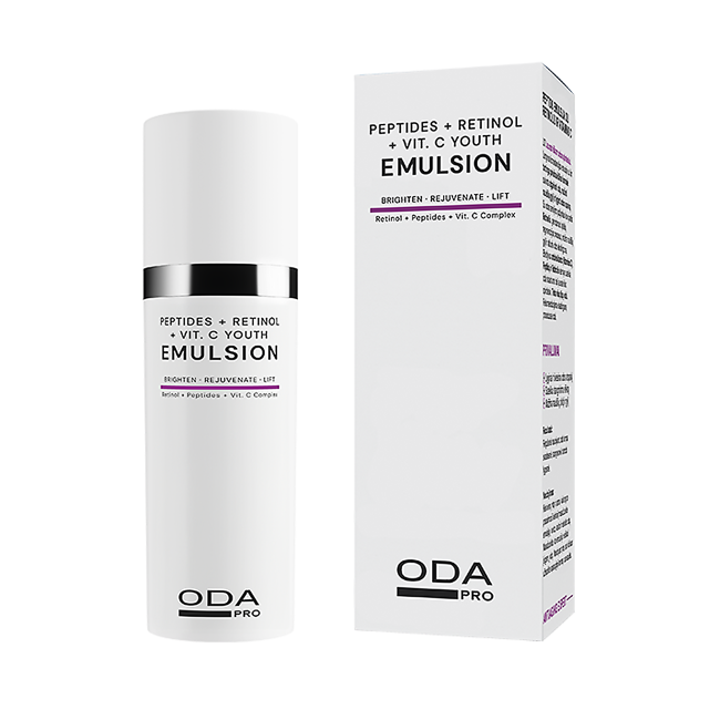 ODA PRO ANTI - AGING EXPERT PEPTIDES + RETINOL + VIT. C YOUTH veido emulsija, 50 ml