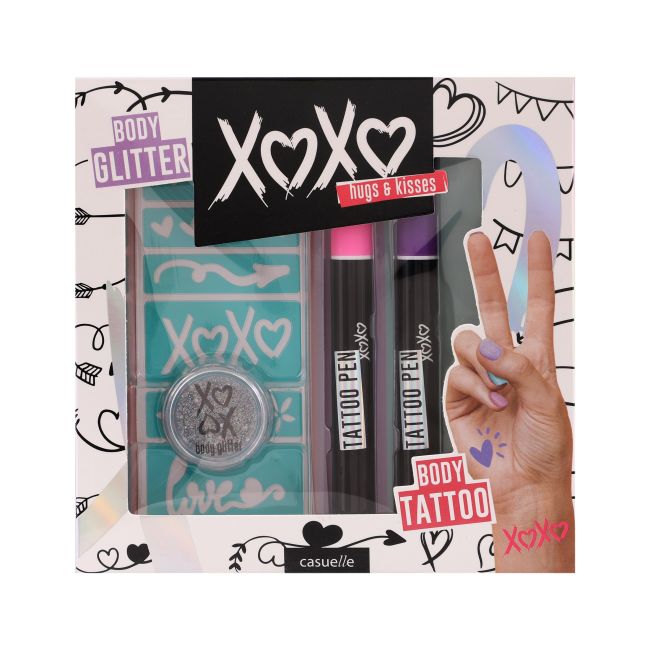 CASUELLE XOXO laikinų kūno tatuiruočių rinkinys