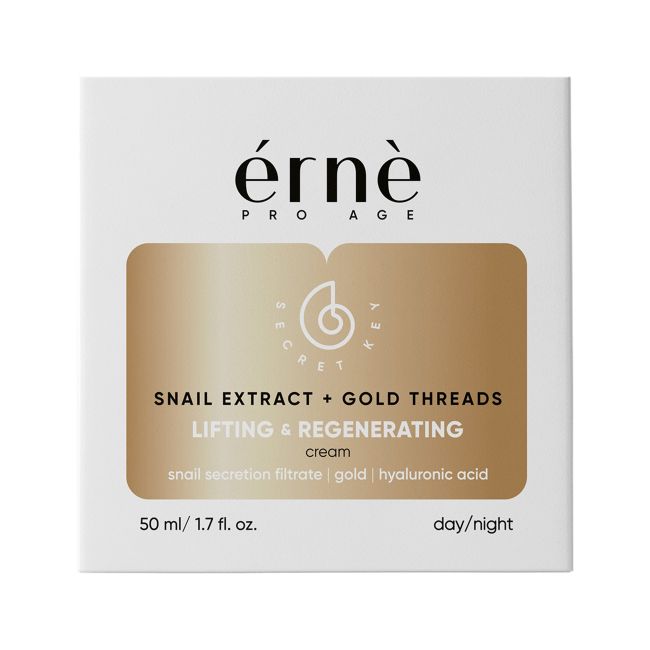 ERNE SNAIL EXTRACT + GOLD THREADS dieninis ir naktinis veido kremas, 50 ml