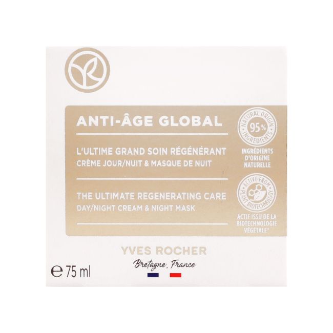 YVES ROCHER ANTI-AGE GLOBAL dieninis/naktinis veido kremas arba naktinė kaukė, 75 ml